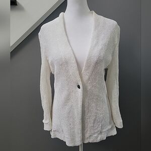Nic+Zoe Lightweight Woven Lightweight One Button Cardigan Size Med